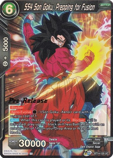 SS4 Son Goku, Prepping for Fusion (BT14-125) [Cross Spirits Prerelease Promos] | Dragon's Lair Comics and Fantasy Houston TX