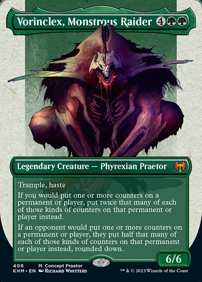 Vorinclex, Monstrous Raider (Borderless Concept Praetors) [Phyrexia: All Will Be One] | Dragon's Lair Comics and Fantasy Houston TX