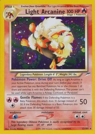 Light Arcanine (12/105) [Neo Destiny Unlimited] | Dragon's Lair Comics and Fantasy Houston TX