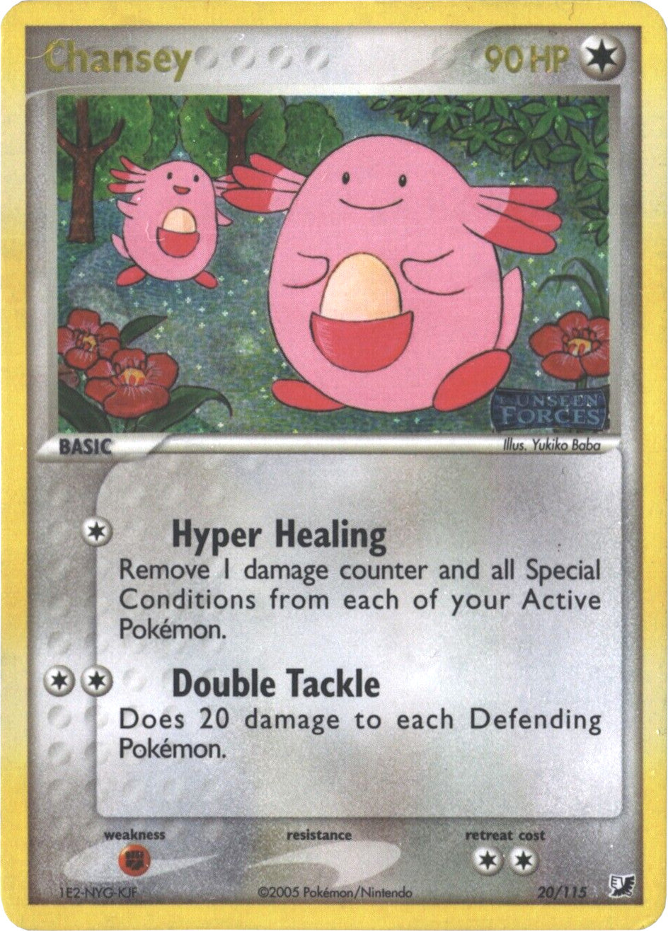 Chansey (20/115) (Stamped) [EX: Unseen Forces] | Dragon's Lair Comics and Fantasy Houston TX