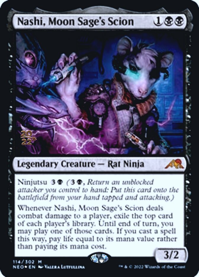 Nashi, Moon Sage's Scion [Kamigawa: Neon Dynasty Prerelease Promos] | Dragon's Lair Comics and Fantasy Houston TX