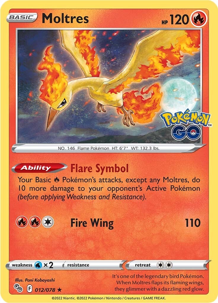 Moltres (012/078) [Pokémon GO] | Dragon's Lair Comics and Fantasy Houston TX