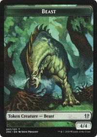 Beast // Saproling Double-Sided Token [Zendikar Rising Commander Tokens] | Dragon's Lair Comics and Fantasy Houston TX