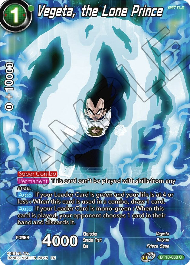 Vegeta, the Lone Prince (BT10-068) [Theme Selection: History of Vegeta] | Dragon's Lair Comics and Fantasy Houston TX