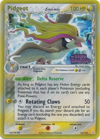 Pidgeot (14/110) (Delta Species) (Stamped) [EX: Holon Phantoms] | Dragon's Lair Comics and Fantasy Houston TX