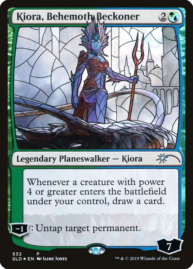 Kiora, Behemoth Beckoner (Stained Glass) [Secret Lair Drop Promos] | Dragon's Lair Comics and Fantasy Houston TX