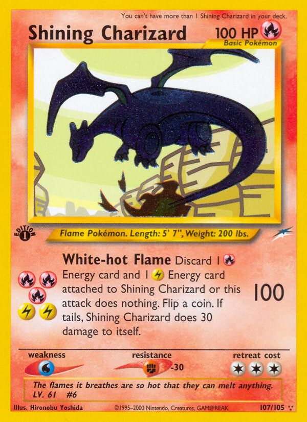 Shining Charizard (107/105) [Neo Destiny 1st Edition] | Dragon's Lair Comics and Fantasy Houston TX