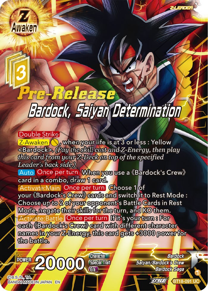 Bardock, Saiyan Determination (BT18-091) [Dawn of the Z-Legends Prerelease Promos] | Dragon's Lair Comics and Fantasy Houston TX