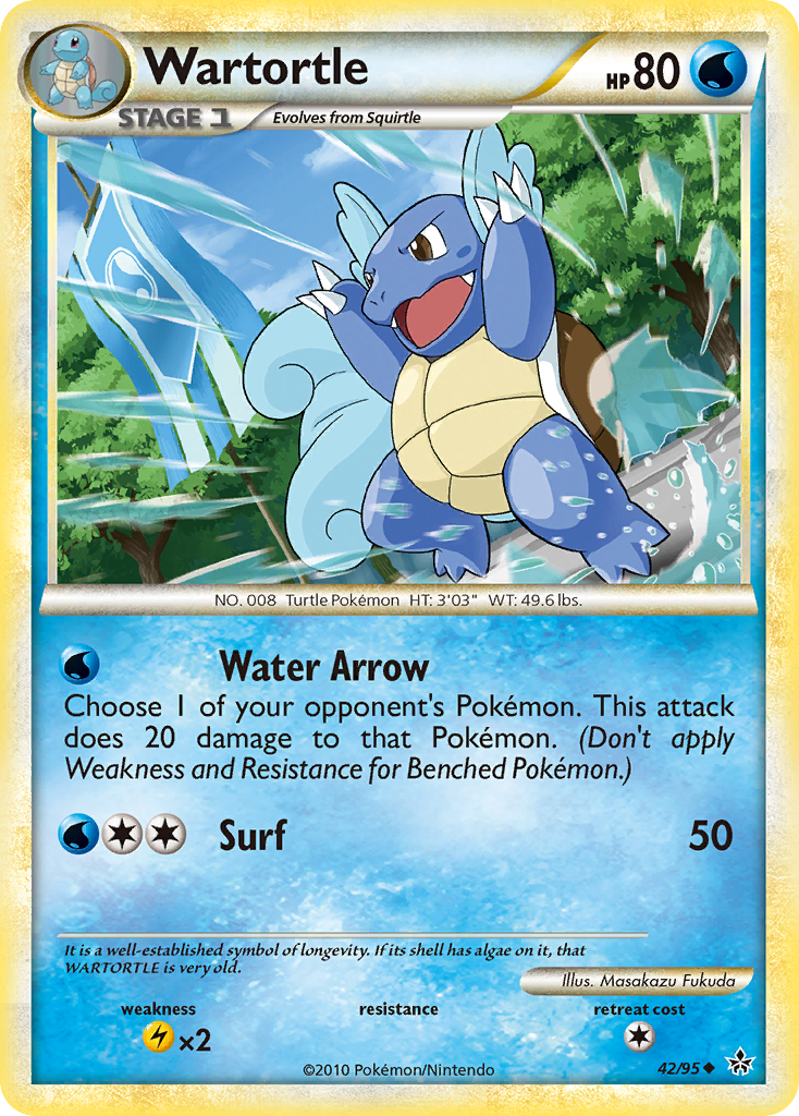 Wartortle (42/95) [HeartGold & SoulSilver: Unleashed] | Dragon's Lair Comics and Fantasy Houston TX