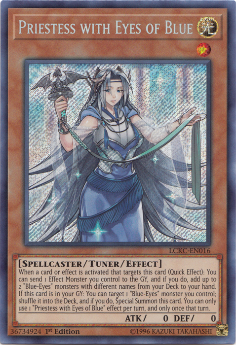 Priestess with Eyes of Blue [LCKC-EN016] Secret Rare | Dragon's Lair Comics and Fantasy Houston TX