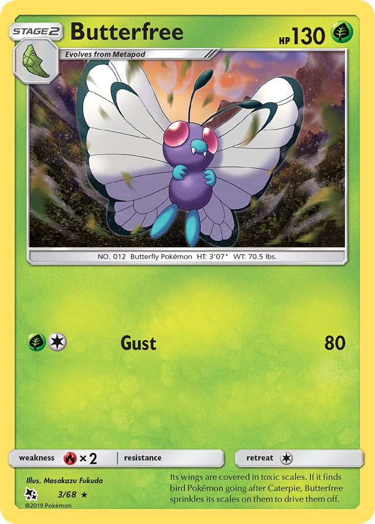 Butterfree (3/68) [Sun & Moon: Hidden Fates] | Dragon's Lair Comics and Fantasy Houston TX