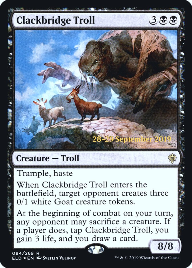 Clackbridge Troll [Throne of Eldraine Prerelease Promos] | Dragon's Lair Comics and Fantasy Houston TX