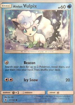 Alolan Vulpix (21/145) (Infinite Force - Diego Cassiraga) [World Championships 2017] | Dragon's Lair Comics and Fantasy Houston TX