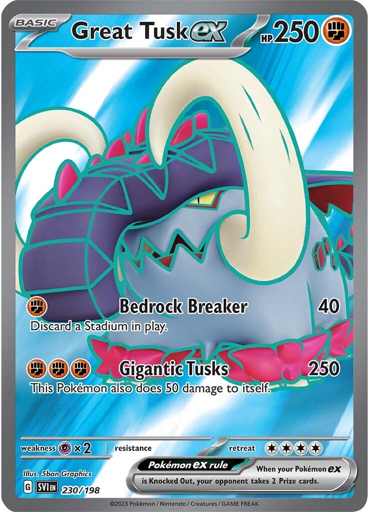 Great Tusk ex (230/198) [Scarlet & Violet: Base Set] | Dragon's Lair Comics and Fantasy Houston TX