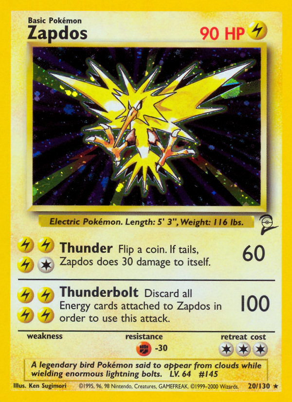 Zapdos (20/130) [Base Set 2] | Dragon's Lair Comics and Fantasy Houston TX