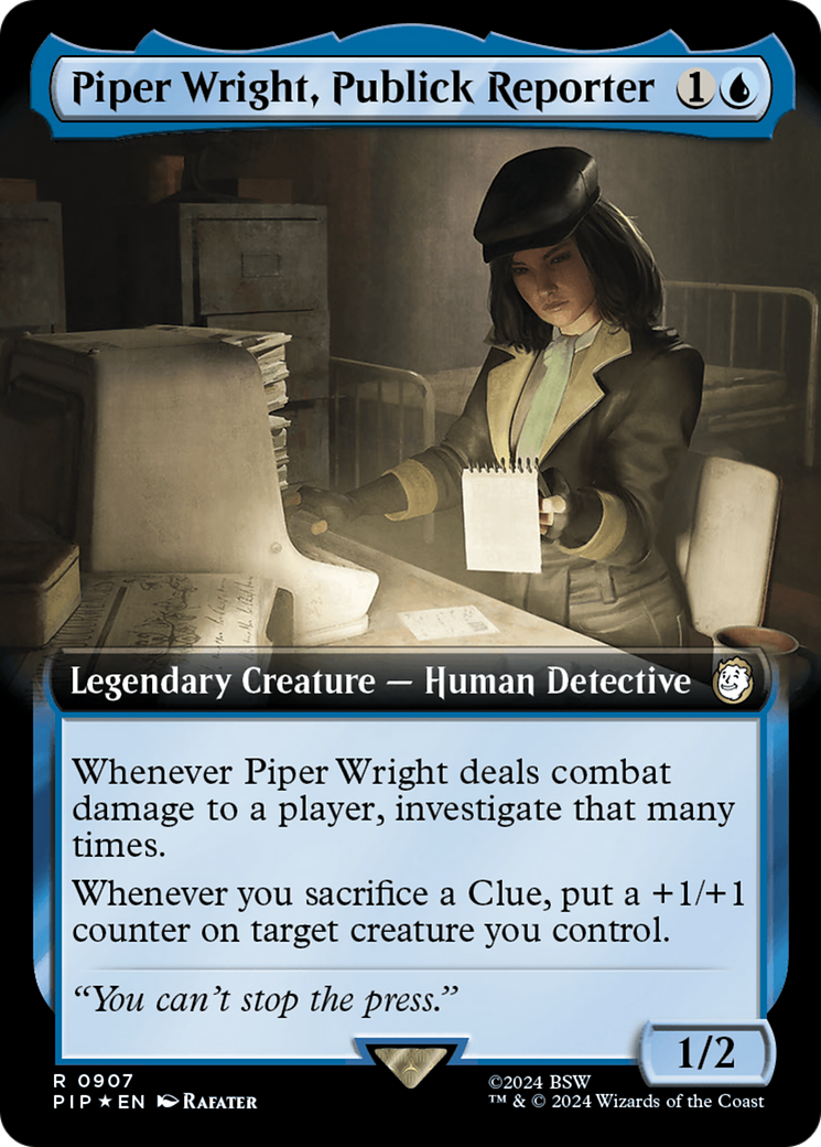 Piper Wright, Publick Reporter (Extended Art) (Surge Foil) [Fallout] | Dragon's Lair Comics and Fantasy Houston TX