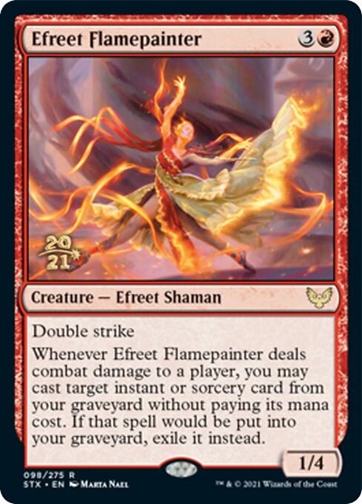 Efreet Flamepainter [Strixhaven: School of Mages Prerelease Promos] | Dragon's Lair Comics and Fantasy Houston TX