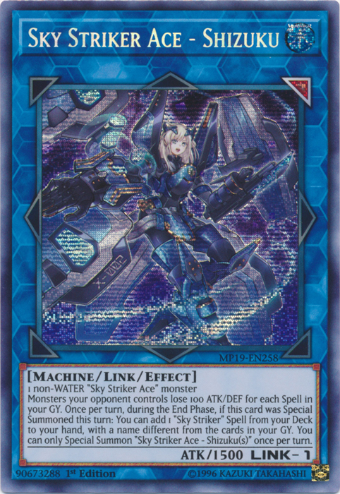 Sky Striker Ace - Shizuku [MP19-EN258] Prismatic Secret Rare | Dragon's Lair Comics and Fantasy Houston TX