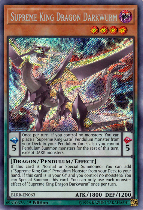 Supreme King Dragon Darkwurm [BLRR-EN063] Secret Rare | Dragon's Lair Comics and Fantasy Houston TX