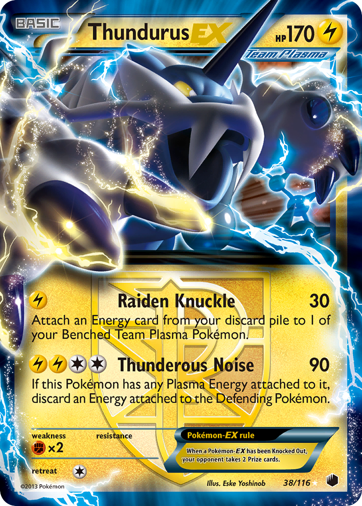 Thundurus EX (38/116) [Black & White: Plasma Freeze] | Dragon's Lair Comics and Fantasy Houston TX