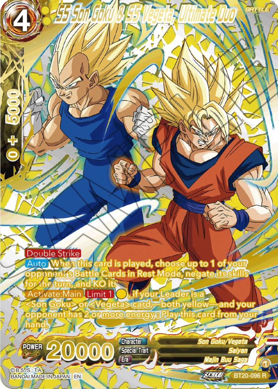 SS Son Goku & SS Vegeta, Ultimate Duo (Gold-Stamped) (BT20-096) [Power Absorbed] | Dragon's Lair Comics and Fantasy Houston TX