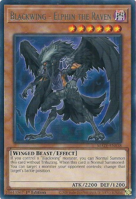 Blackwing - Elphin the Raven [MAZE-EN038] Rare | Dragon's Lair Comics and Fantasy Houston TX