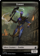 Elf Knight // Zombie Double-Sided Token [Ravnica Remastered Tokens] | Dragon's Lair Comics and Fantasy Houston TX