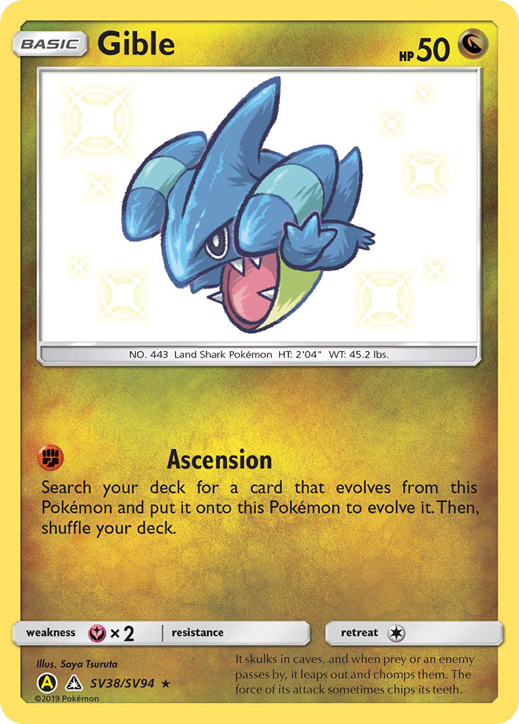 Gible (SV38/SV94) [Sun & Moon: Hidden Fates - Shiny Vault] | Dragon's Lair Comics and Fantasy Houston TX