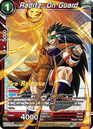 Raditz, On Guard (BT15-005) [Saiyan Showdown Prerelease Promos] | Dragon's Lair Comics and Fantasy Houston TX