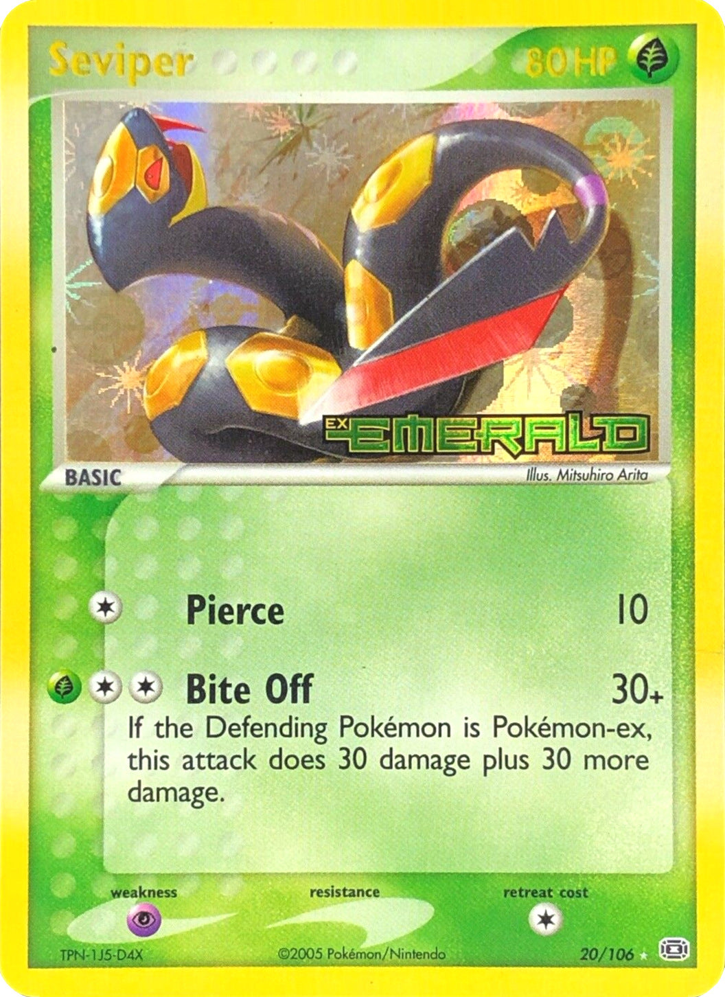 Seviper (20/106) (Stamped) [EX: Emerald] | Dragon's Lair Comics and Fantasy Houston TX