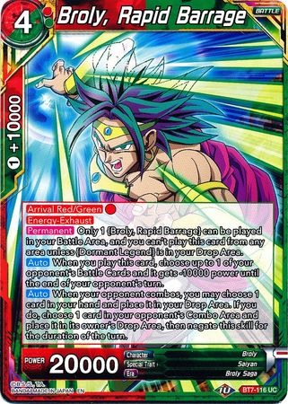 Broly, Rapid Barrage (BT7-116) [Assault of the Saiyans] | Dragon's Lair Comics and Fantasy Houston TX