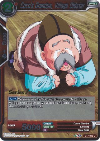 Coco's Grandpa, Village Oldster (BT7-016_PR) [Assault of the Saiyans Prerelease Promos] | Dragon's Lair Comics and Fantasy Houston TX