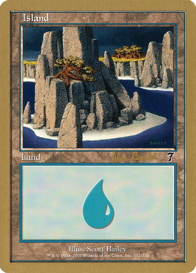 Island (ab332) (Alex Borteh) [World Championship Decks 2001] | Dragon's Lair Comics and Fantasy Houston TX