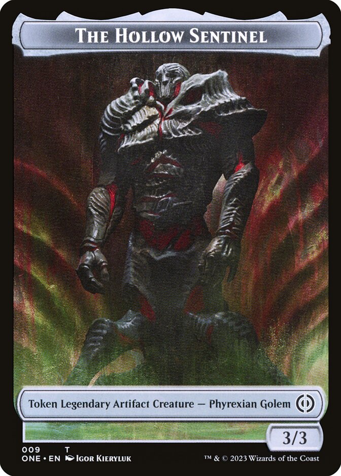 Phyrexian Goblin // The Hollow Sentinel Double-Sided Token [Phyrexia: All Will Be One Tokens] | Dragon's Lair Comics and Fantasy Houston TX