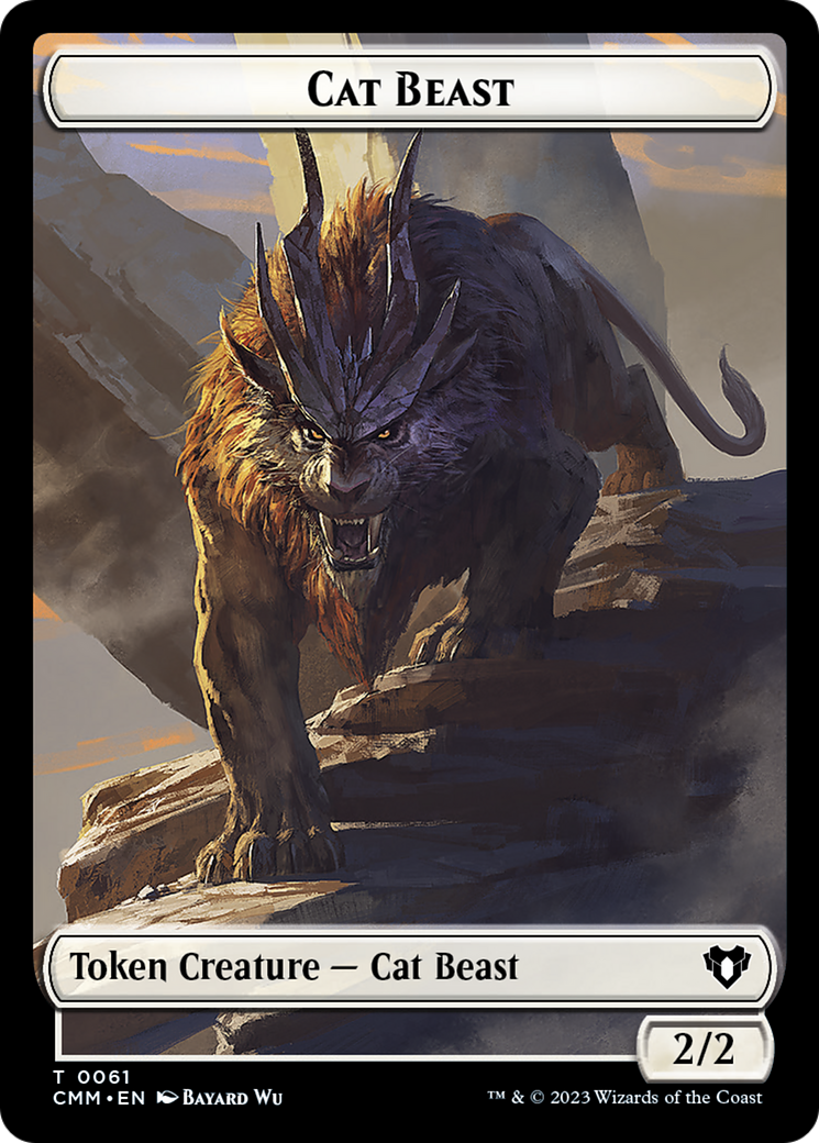 Cleric // Cat Beast Double-Sided Token [Commander Masters Tokens] | Dragon's Lair Comics and Fantasy Houston TX