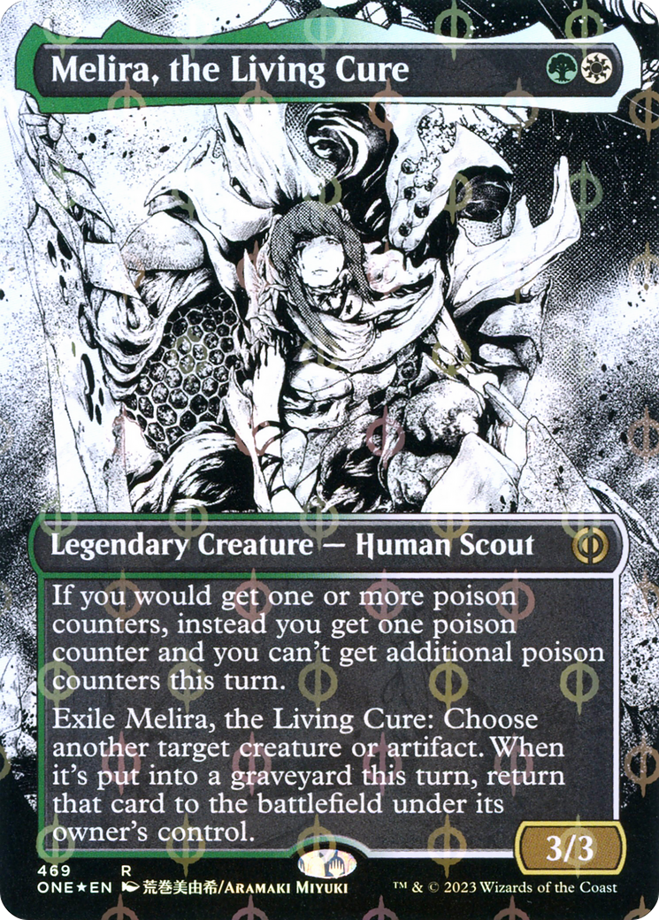 Melira, the Living Cure (Borderless Manga Step-and-Compleat Foil) [Phyrexia: All Will Be One] | Dragon's Lair Comics and Fantasy Houston TX