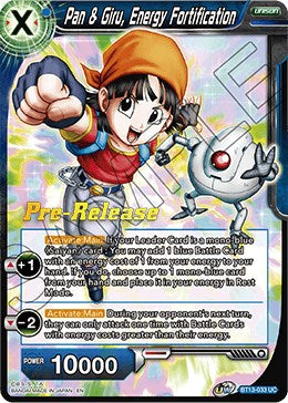 Pan & Giru, Energy Fortification (BT13-033) [Supreme Rivalry Prerelease Promos] | Dragon's Lair Comics and Fantasy Houston TX