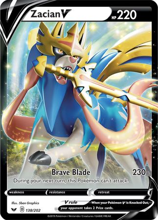 Zacian V (138/202) (Jumbo Card) [Sword & Shield: Base Set] | Dragon's Lair Comics and Fantasy Houston TX