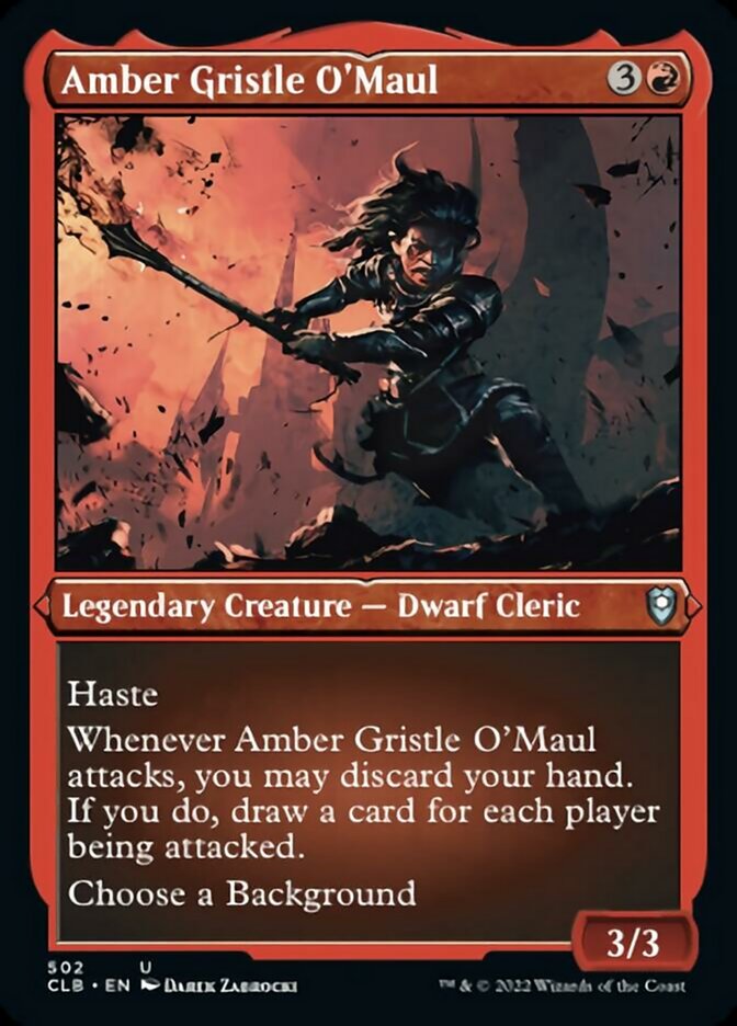 Amber Gristle O'Maul (Foil Etched) [Commander Legends: Battle for Baldur's Gate] | Dragon's Lair Comics and Fantasy Houston TX