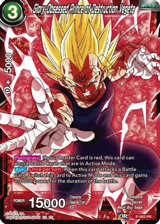 Glory-Obsessed Prince of Destruction Vegeta (P-063) [Mythic Booster] | Dragon's Lair Comics and Fantasy Houston TX