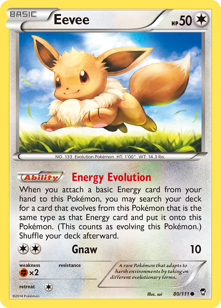 Eevee (80/111) [XY: Furious Fists] | Dragon's Lair Comics and Fantasy Houston TX