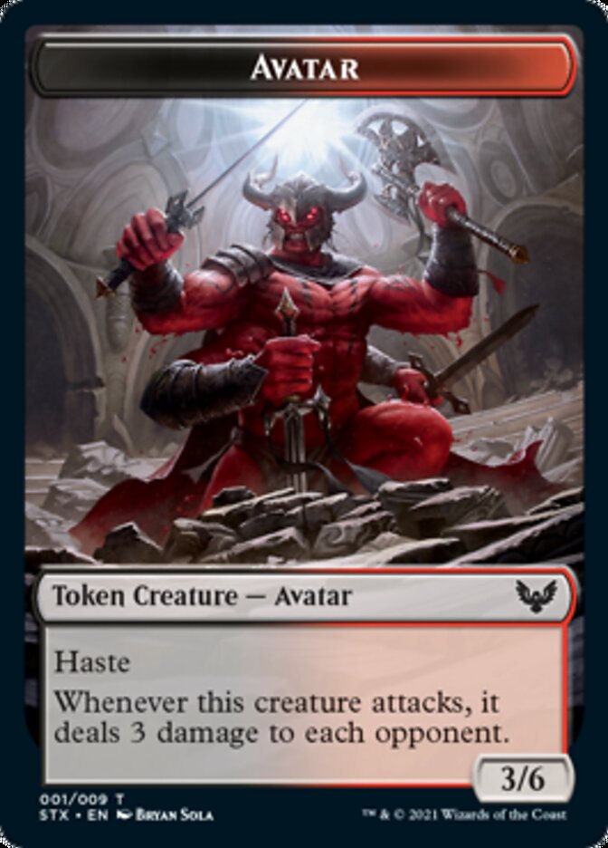 Elemental // Avatar Double-Sided Token [Strixhaven: School of Mages Tokens] | Dragon's Lair Comics and Fantasy Houston TX