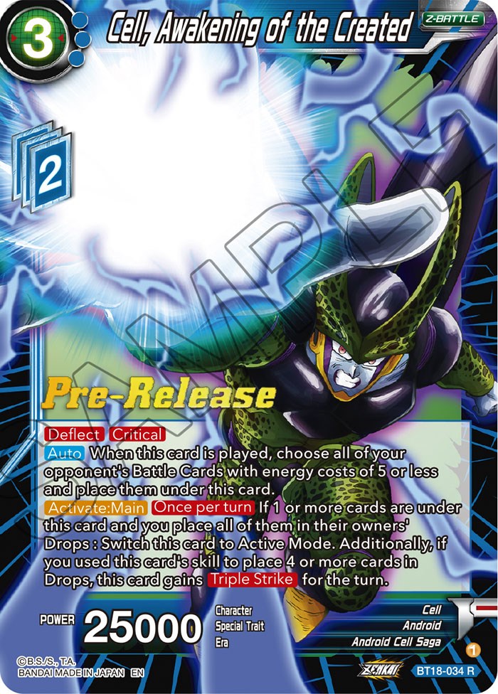 Cell, Awakening of the Created (BT18-034) [Dawn of the Z-Legends Prerelease Promos] | Dragon's Lair Comics and Fantasy Houston TX