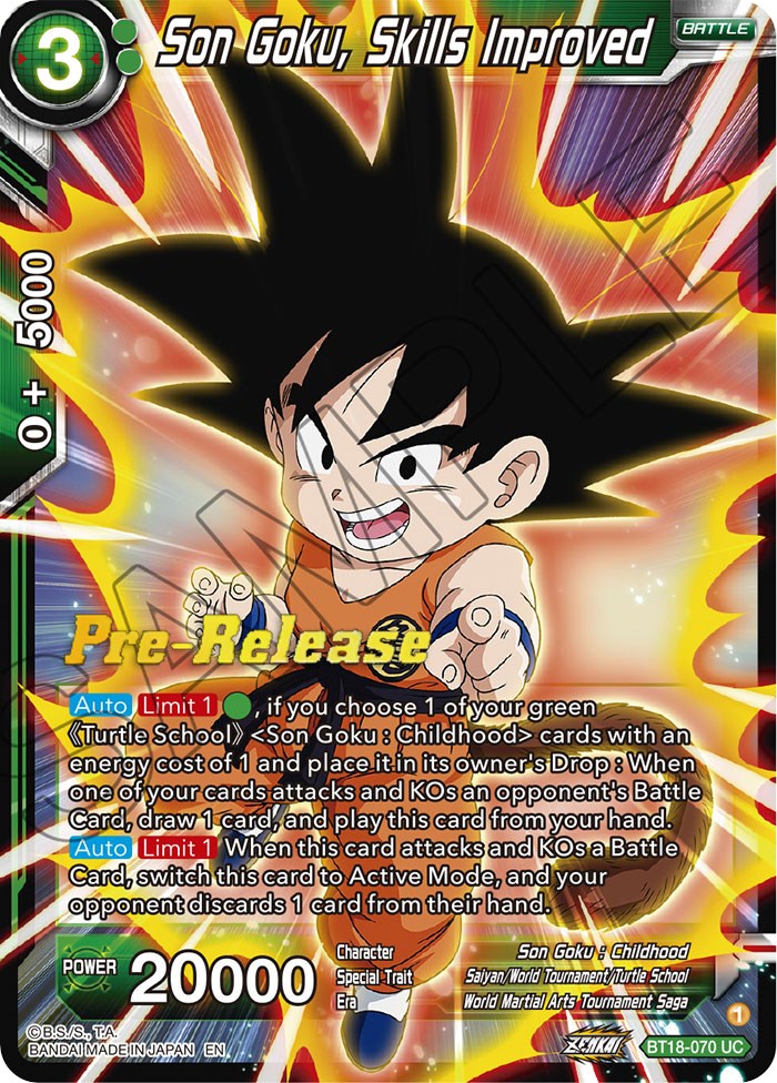 Son Goku, Skills Improved (BT18-070) [Dawn of the Z-Legends Prerelease Promos] | Dragon's Lair Comics and Fantasy Houston TX