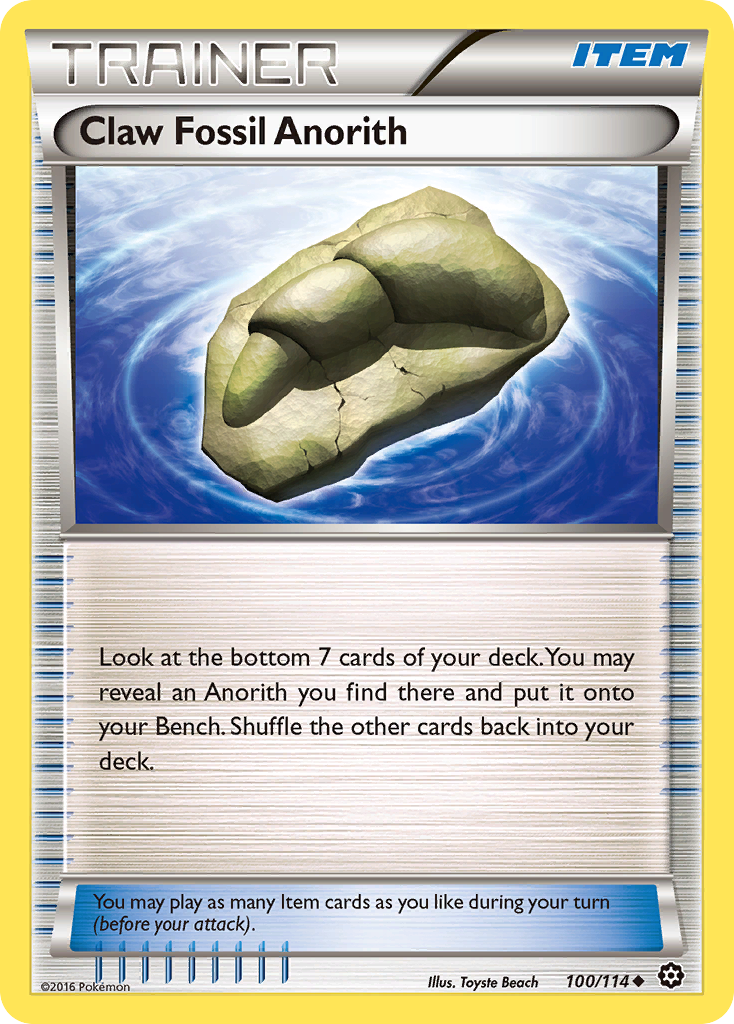 Claw Fossil Anorith (100/114) [XY: Steam Siege] | Dragon's Lair Comics and Fantasy Houston TX