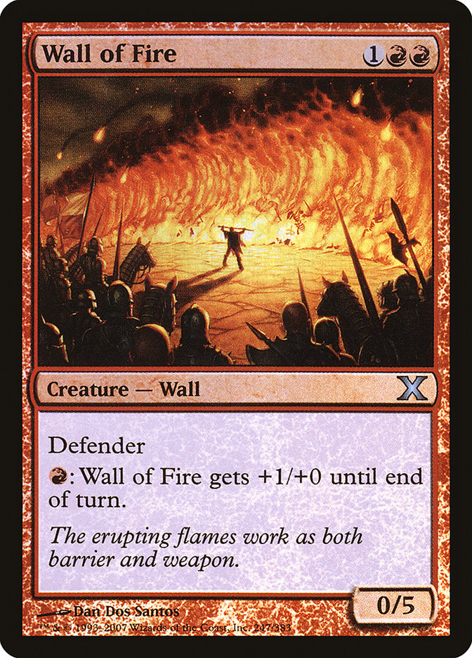 Wall of Fire (Premium Foil) [Tenth Edition] | Dragon's Lair Comics and Fantasy Houston TX