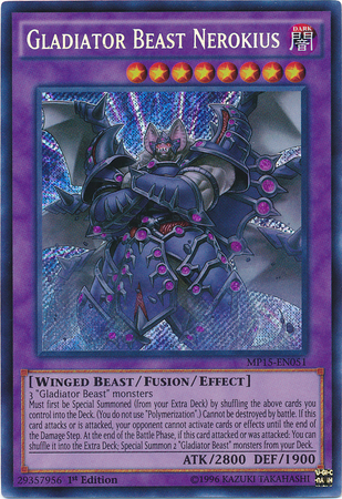 Gladiator Beast Nerokius [MP15-EN051] Secret Rare | Dragon's Lair Comics and Fantasy Houston TX