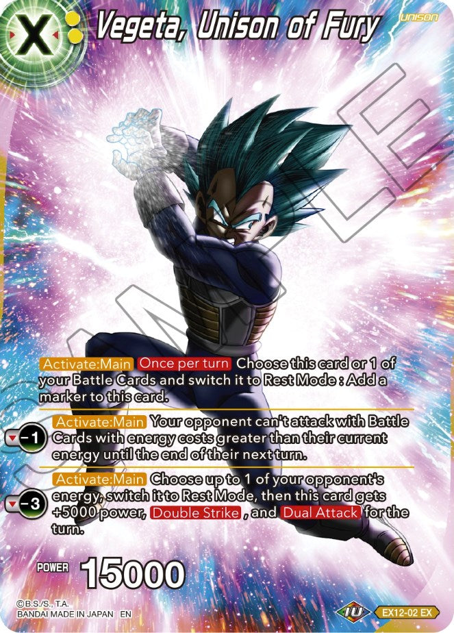 Vegeta, Unison of Fury (EX12-02) [Theme Selection: History of Vegeta] | Dragon's Lair Comics and Fantasy Houston TX