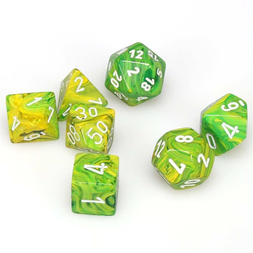 Chessex Dandelion and White Poly 7 Set | Dragon's Lair Comics and Fantasy Houston TX