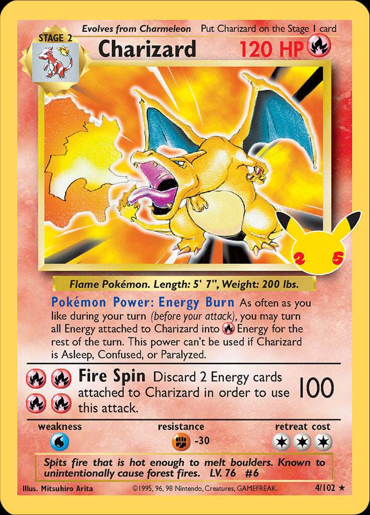 Charizard (4/102) [Celebrations: 25th Anniversary - Classic Collection] | Dragon's Lair Comics and Fantasy Houston TX